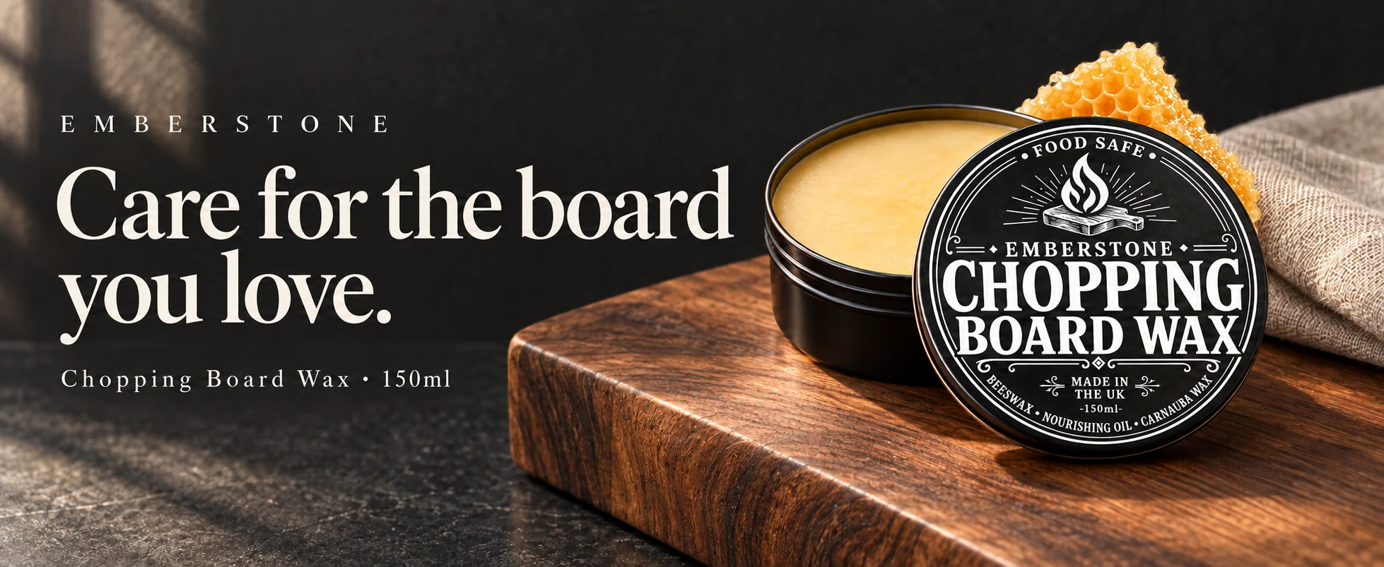 Care for the board you love. Chopping Board Wax, 150ml.