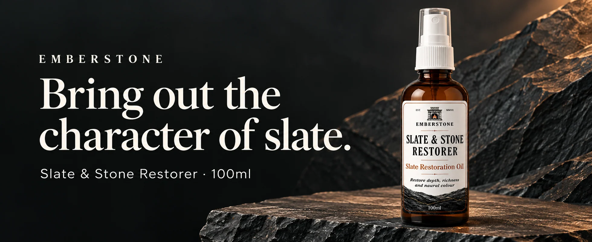 Bring out the character of slate. Slate & Stone Restorer, 100ml.