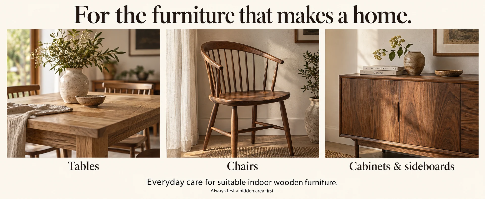 For tables, chairs, cabinets and sideboards.